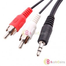 1/10/50Pcs 3.5mm Aux Auxiliary Cable Cord To 2 RCA MP3 4.5FT