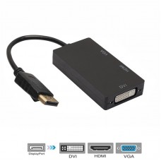3in1 DP Display Port Male 20Pin to DVI/HDMI /VGA Female 1080P HDTV Cable Converter Adapter