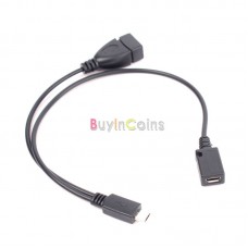 Micro USB Male To USB Female Host OTG Cable USB Power Y Cable for Samsung