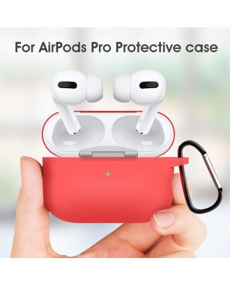 For Airpods Pro Case Wireless Earphone Silicone Case for Airpods Pro Bluetooth Headset Protective Case With Metal hook