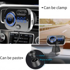 Bluetooth In-Car Wireless 5.0 FM Transmitter MP3 Radio Adapter Car Hands-Free Calling Kit 2 USB Charger LED Light