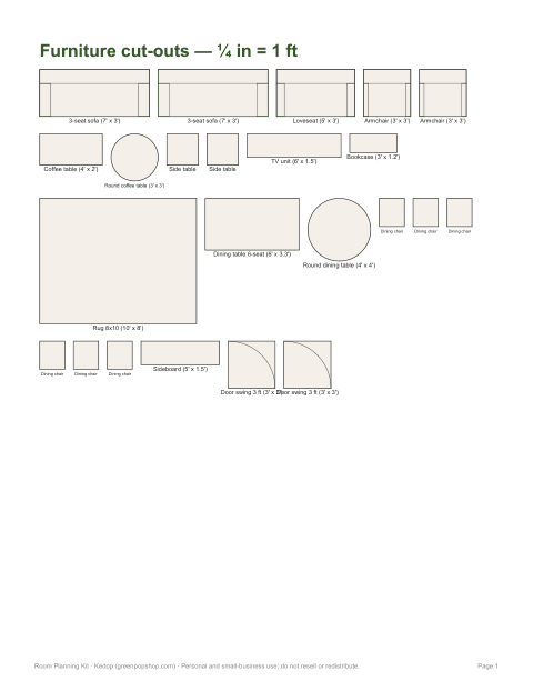 Preview of the first page of Living & dining cut-outs (PDF)