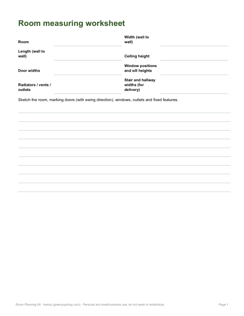 Preview of the first page of Measuring worksheet (DOCX/PDF)